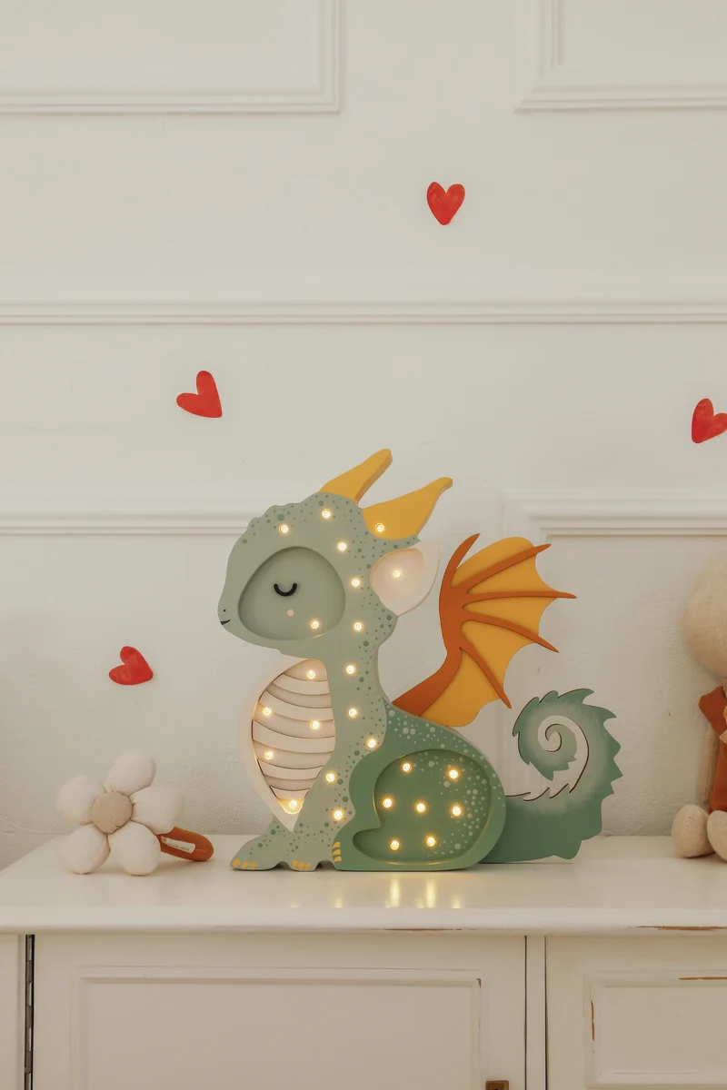 Little Lights Baby Dragon Lampe | Jägergrün