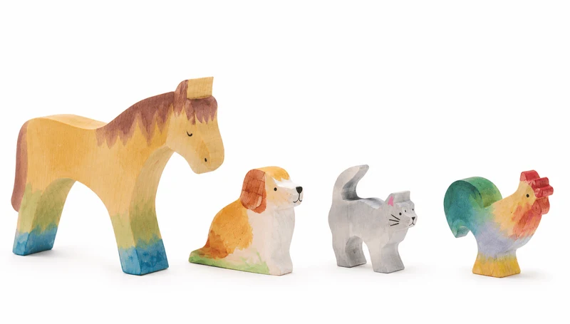 Ostheimer Kreativ-Tiere Set 4tlg. – Holzfiguren zum Bemalen