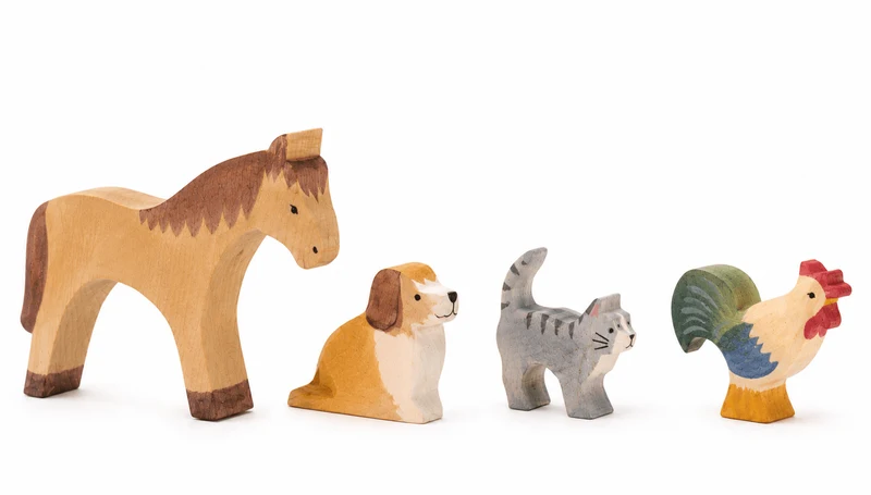 Ostheimer Kreativ-Tiere Set 4tlg. – Holzfiguren zum Bemalen
