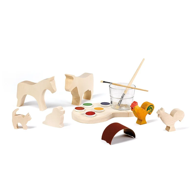 Ostheimer Kreativ-Tiere Set 4tlg. – Holzfiguren zum Bemalen