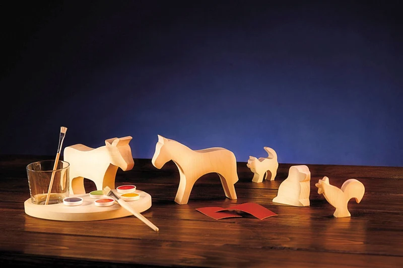 Ostheimer Kreativ-Tiere Set 4tlg. – Holzfiguren zum Bemalen