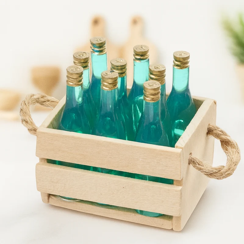 Miniatur Weinkiste ca. 4cm Holz/Kunststoff – Wichtel Zubehör
