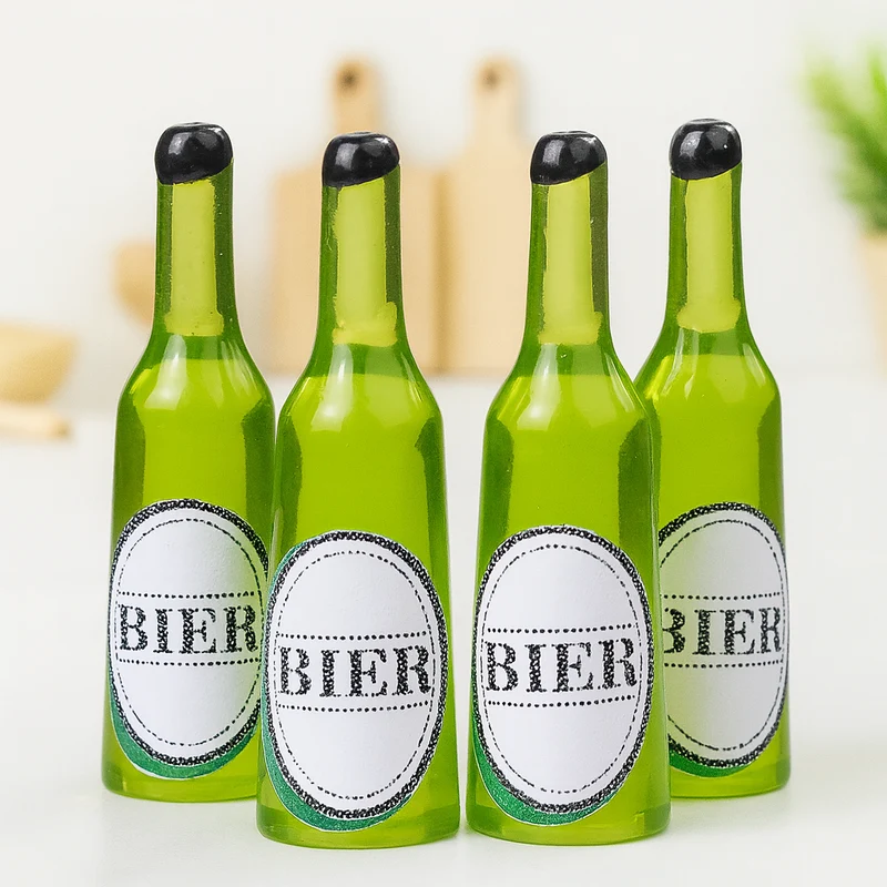 Miniatur Bierflasche 4-teilig ca. 3,5x1cm – Wichtel Zubehör