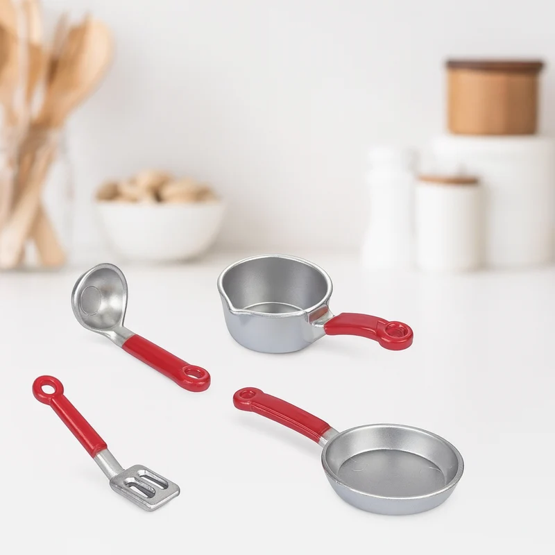 Miniatur Küchen-Set 4-teilig ca. 3-5cm - Wichtel Zubehör