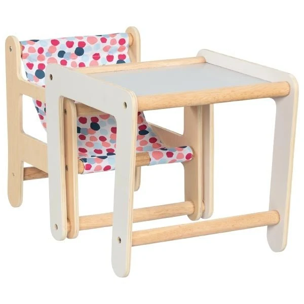GoKi 51483 Puppenhochstuhl mit Tisch, 2in1