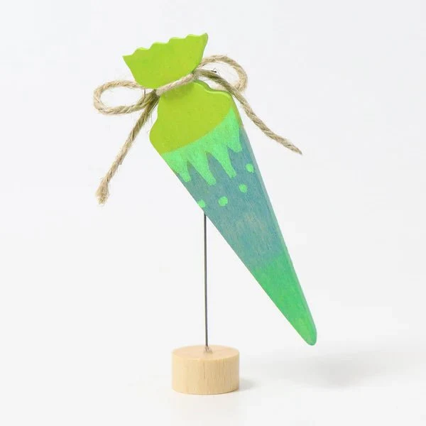 Grimms 03331 Steckfigur Schultüte Neongrün