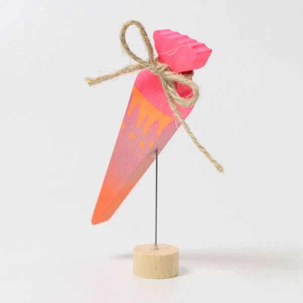 Grimms 03330 Steckfigur Schultüte Neonpink