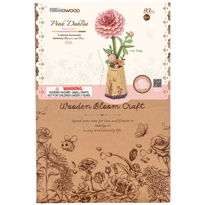 Robotime Pink Dahlia / Rosa Dahlie TW131