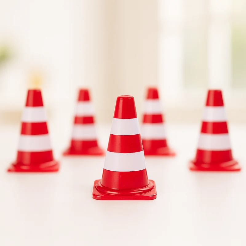 Miniatur Pylonen 6er-Set – Wichtel Zubehör Baustelle