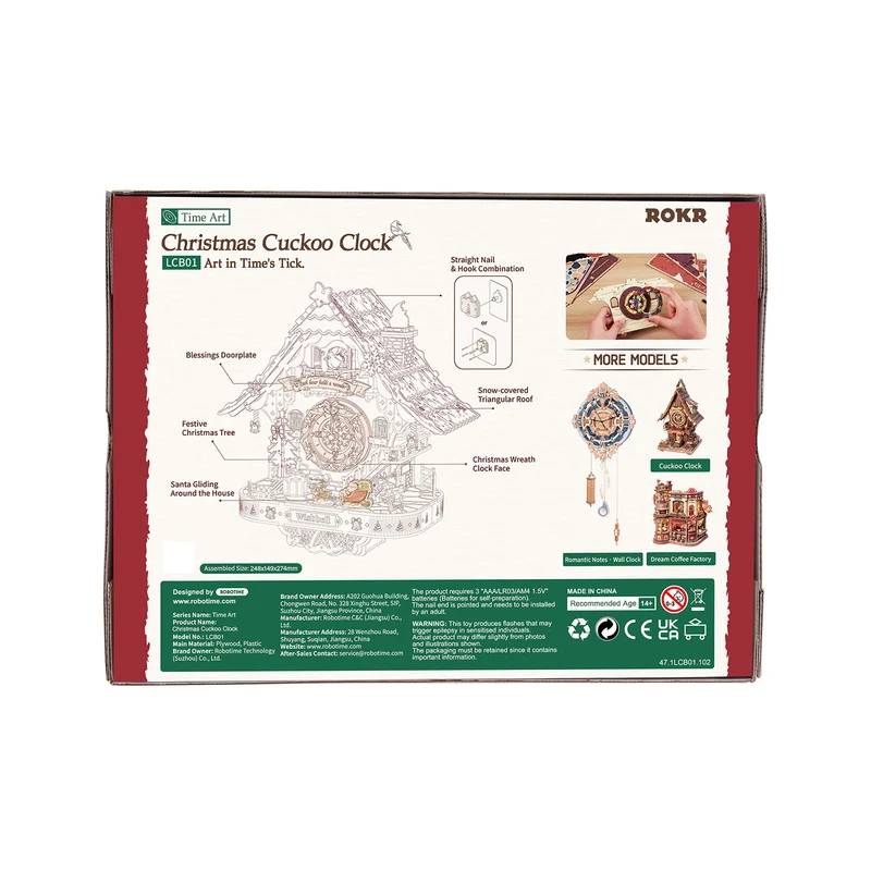 Robotime Christmas Cuckoo Clock LCB01