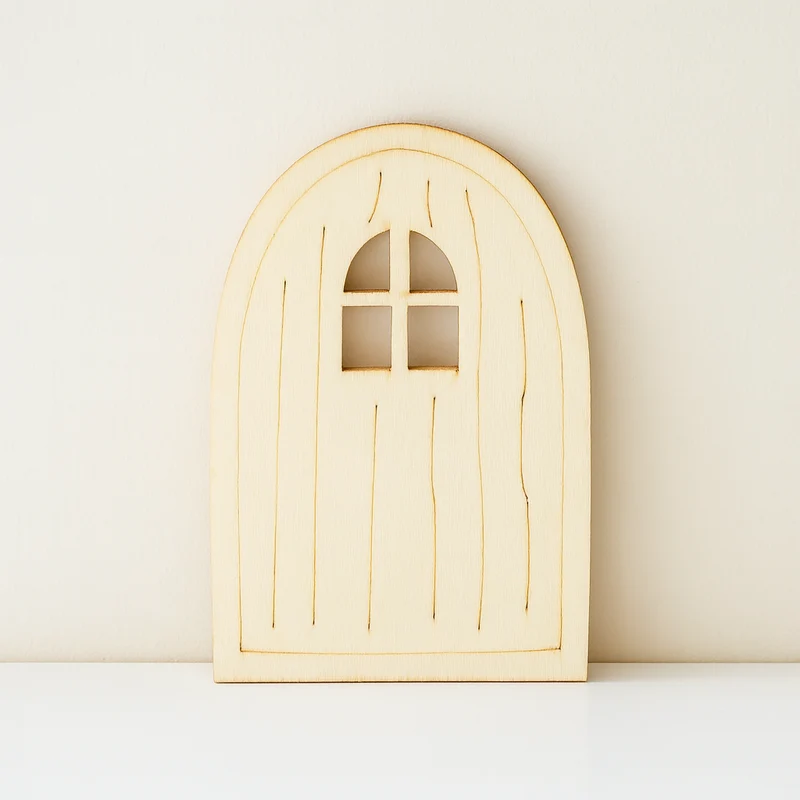 Miniatur Wichteltür Holz 6x9,5x0,3cm – Wichtel Zubehör Puppenhaus