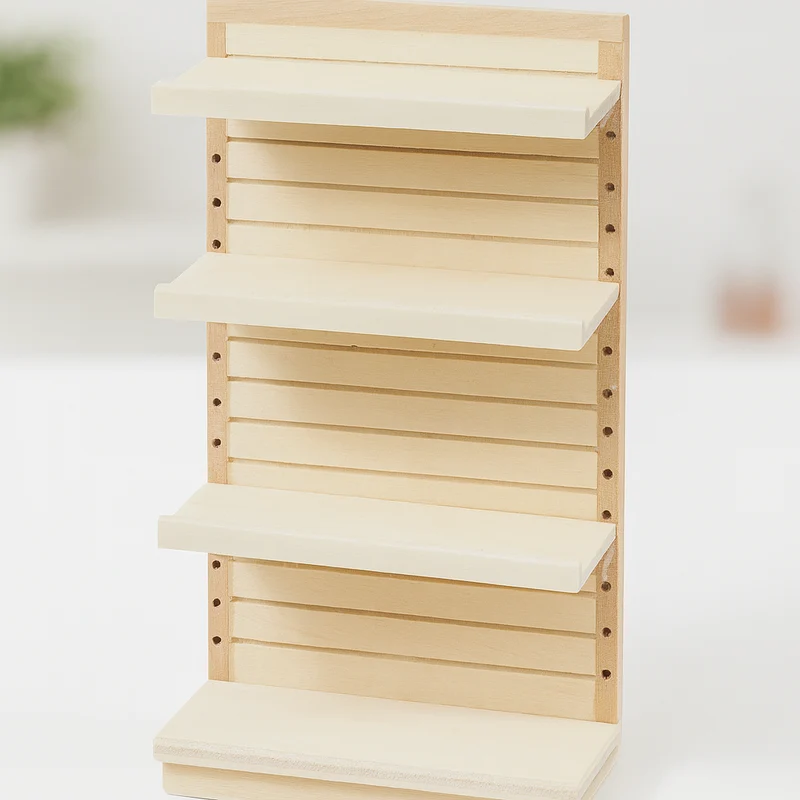 Miniatur Steckregal Holz 8x3,8x16cm – Wichtel Zubehör Puppenhaus