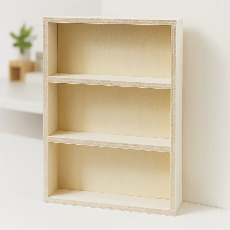 Miniatur Regal Holz 10,2x2,3x15cm – Wichtel Zubehör Puppenhaus