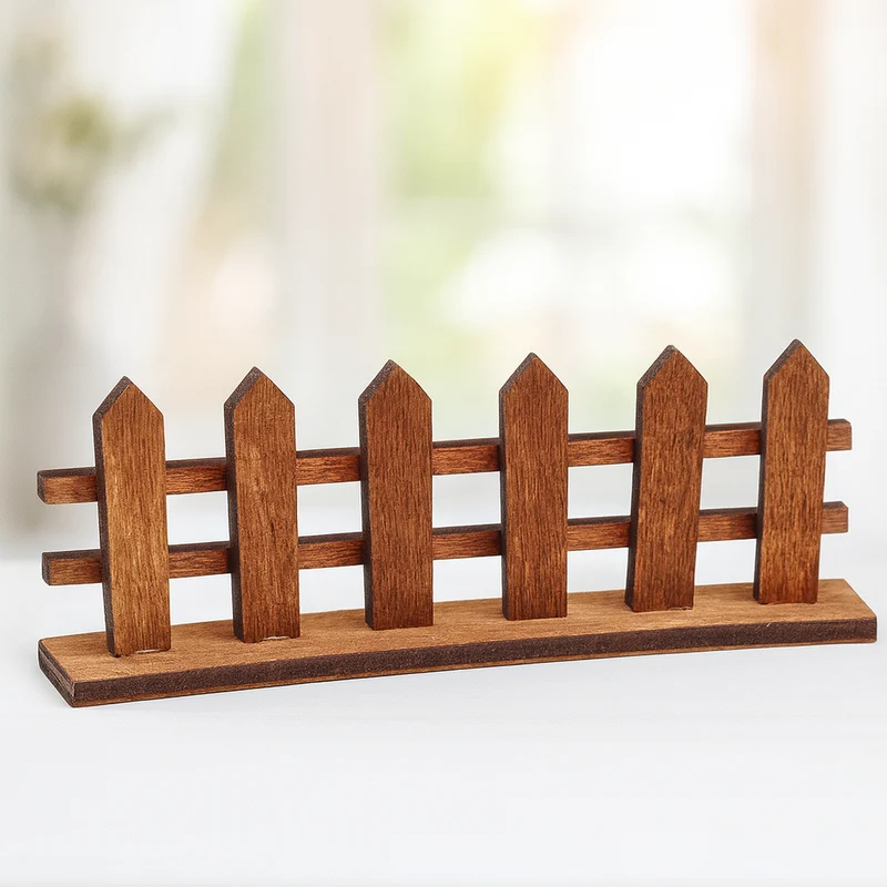 Miniatur Zaun braun Holz 8,5x3cm – Wichtel Zubehör
