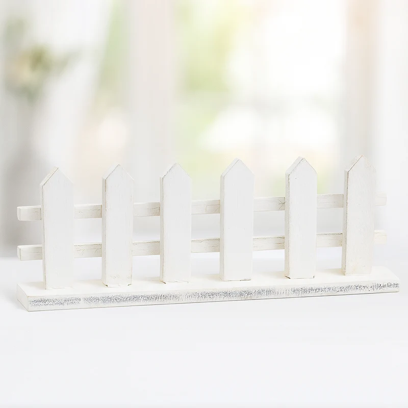 Miniatur Zaun weiß Holz 8,5x3cm – Wichtel Zubehör