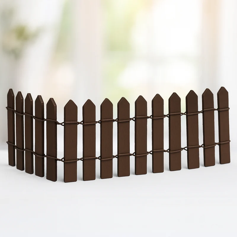 Miniatur Zaun Holz 25x6,5cm – Wichtel Zubehör in weiß, natur, braun