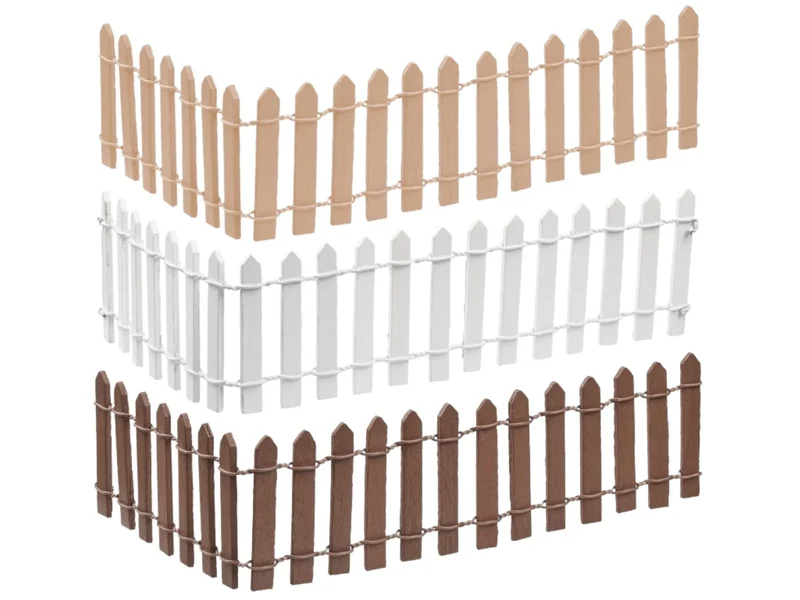 Miniatur Zaun Holz 25x5cm – Wichtel Zubehör in 3 Farben
