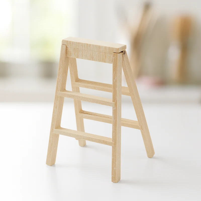 Miniatur Stehleiter Holz ca. 2,4x3,3x5,5cm – Wichtel Zubehör