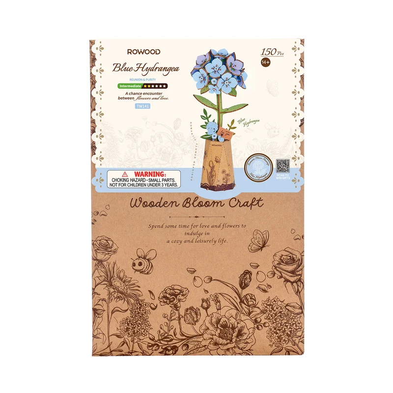 Robotime Blue Hydrangea / Blaue Hortensie TW141