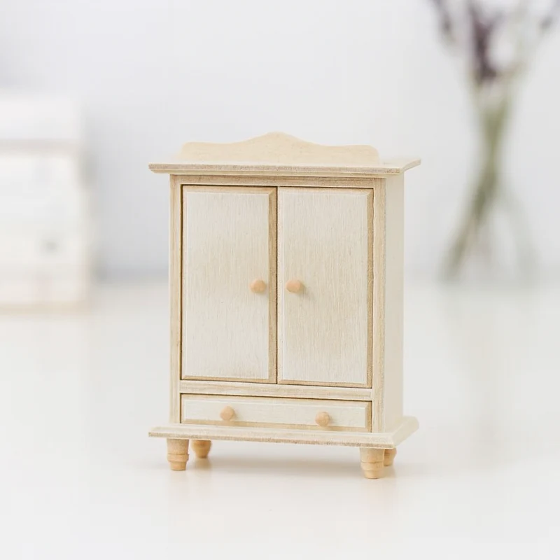 Miniatur Schrank 10,8cm Holz – Wichtel Zubehör für Puppenhaus & Diorama