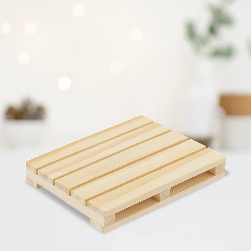 Miniatur Palette 11,4cm Holz – Wichtel Zubehör für Puppenhaus & Diorama