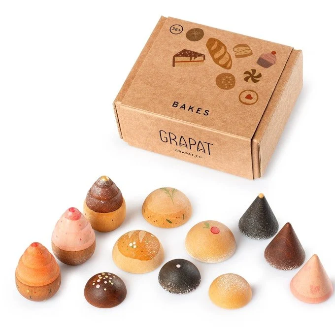 Grapat Bakes - 12 Backwaren aus Holz für freies Rollenspiel