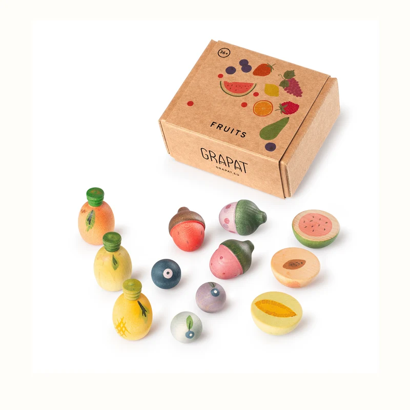 Grapat Fruits - 12 handbemalte Früchte aus Holz