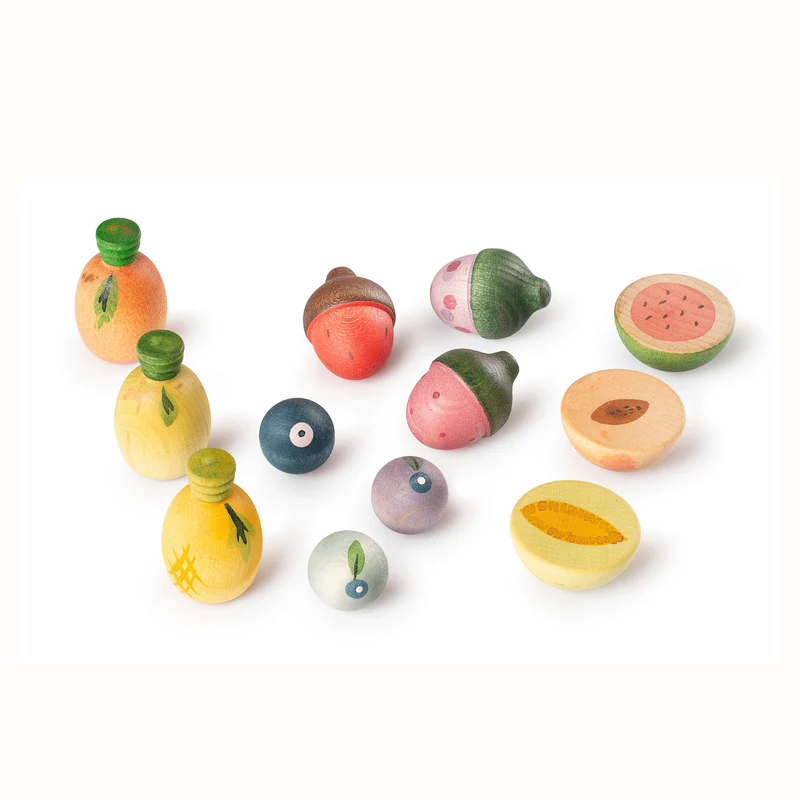 Grapat Fruits - 12 handbemalte Früchte aus Holz
