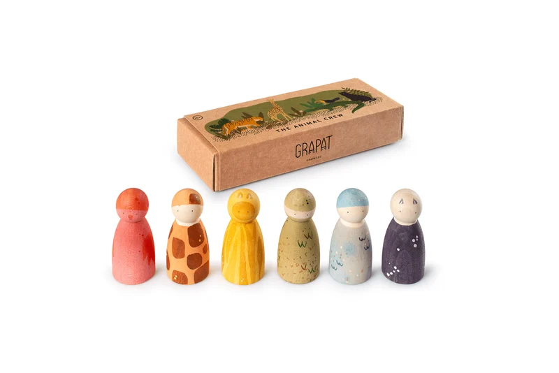 Grapat The Animal Crew - 6 Tierfreunde Holzfiguren