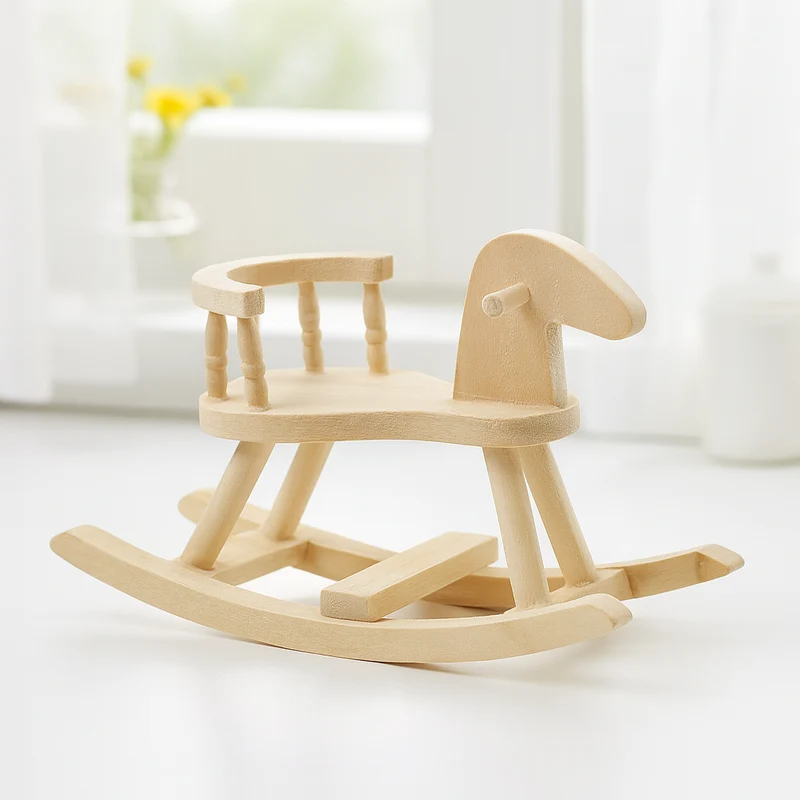 Miniatur Schaukelpferd Holz ca. 6cm – Wichtel Zubehör