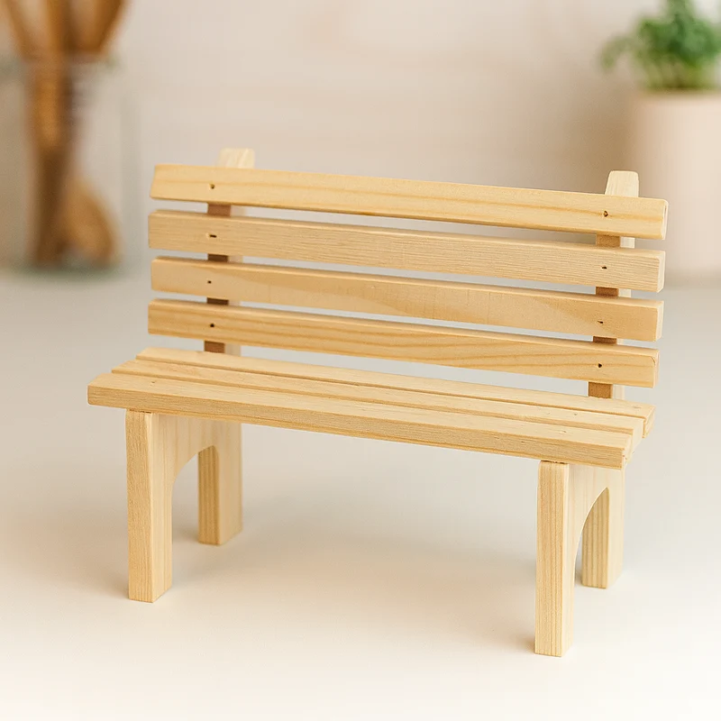 Miniatur Bank 13x8,5x5cm – Wichtel Zubehör aus Holz