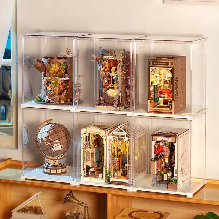 Robotime Dust Cover / Display Case Portrait L (Innenmaße L:230mm*B:230mm*H:292mm) DF06L