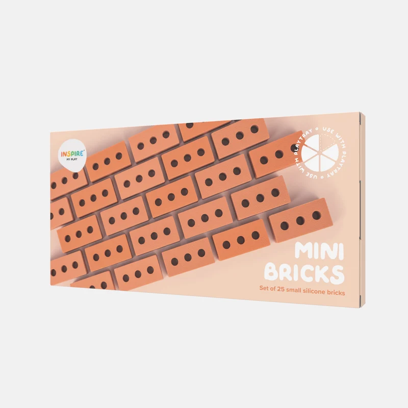 Inspire My Play 141 "Mini Bricks" 25 Mini-Ziegelsteine aus Silikon