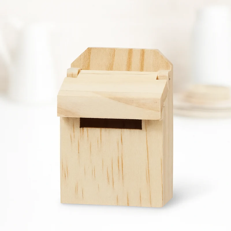 Miniatur Briefkasten 5cm Holz – Wichtel Zubehör für Puppenhaus & Diorama