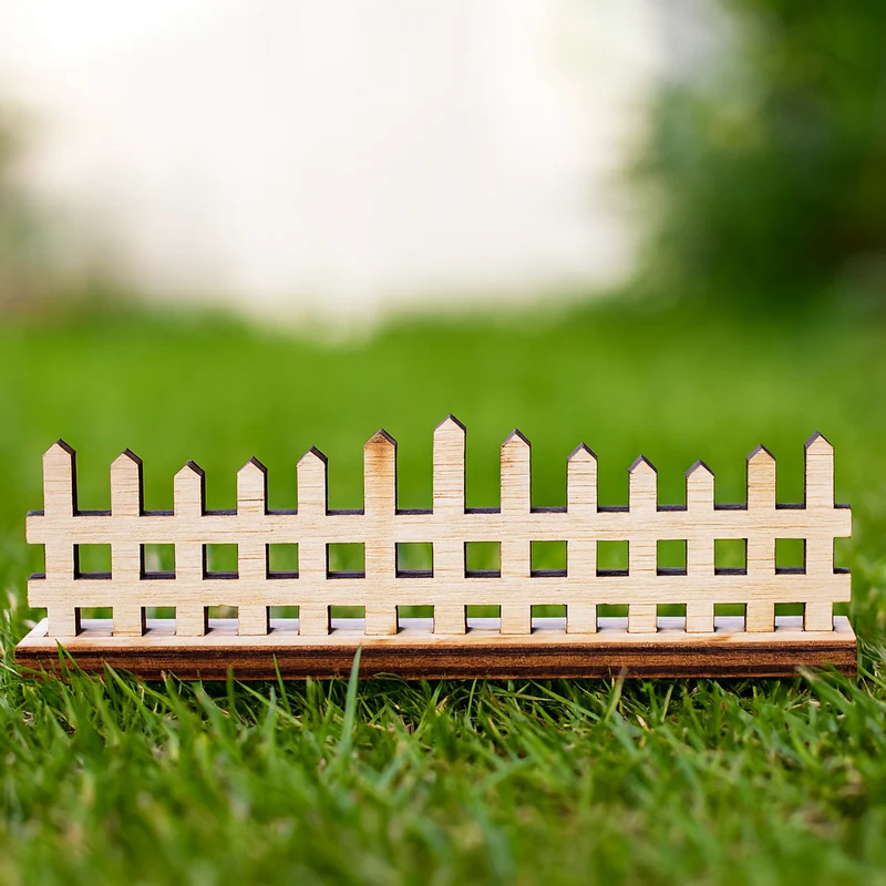 Miniatur Zaun 12cm Holz – Wichtel Zubehör für Puppenhaus & Diorama