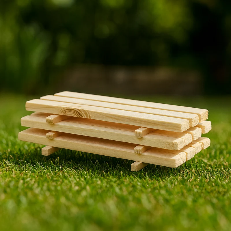 Miniatur Bretterstapel 7cm – Wichtel Zubehör für Puppenhaus & Diorama