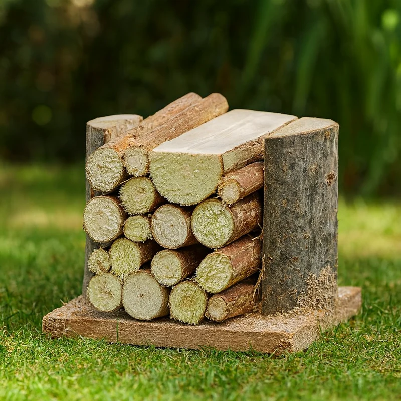 Miniatur Holzstoß 4cm – Wichtel Zubehör für Puppenhaus & Diorama