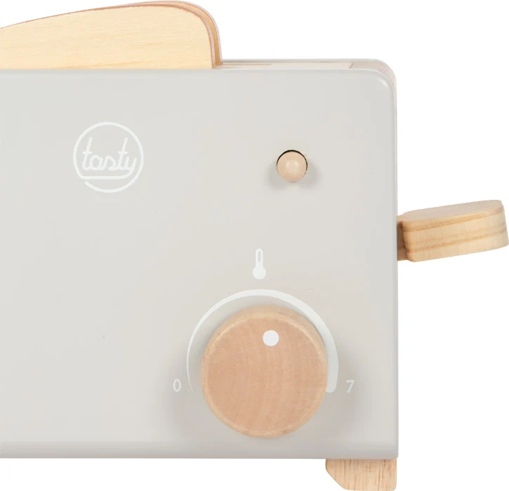 Toaster-Set Grau „Tasty“ – Holz-Spielzeugküche mit Zubehör