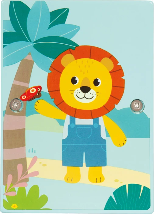 Klopfbank „Jungle Friends“ – motorisches Holzspielzeug für kleine Entdecker