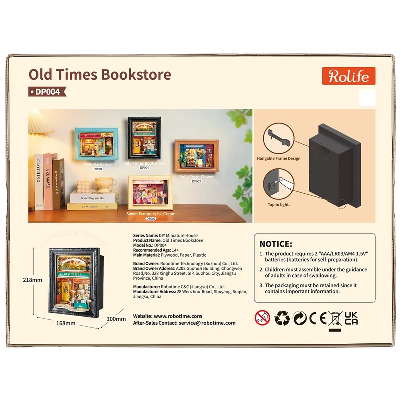 Robotime Old Times Bookstore DP004