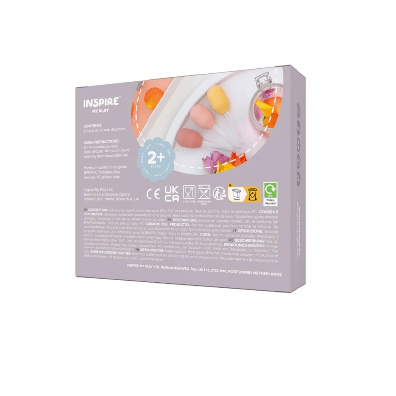 Inspire My Play 125: Pastell Pipetten-Set für Sensorikspiel – 6er-Set