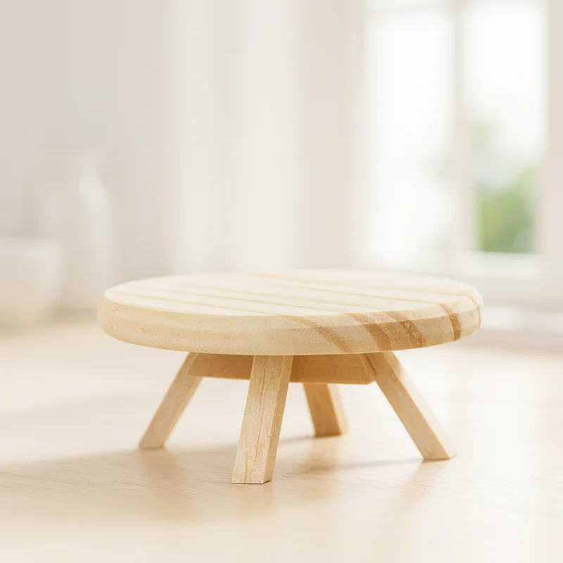 Miniatur Sofa Tisch Holz natur 9x4,8x3cm - Wichtel Zubehör