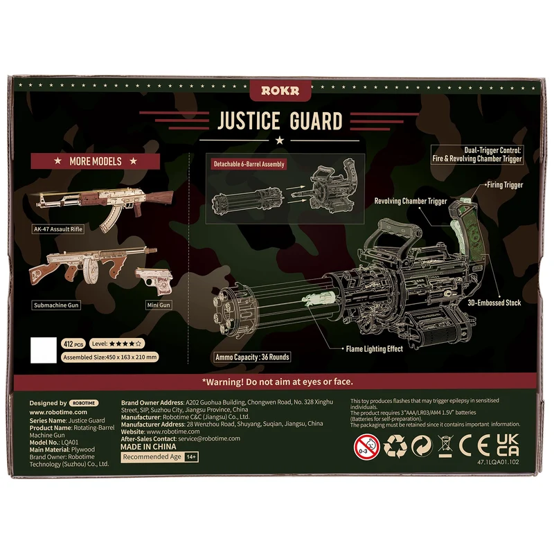 Robotime Rotating-Barrel Machine Gun LQA01
