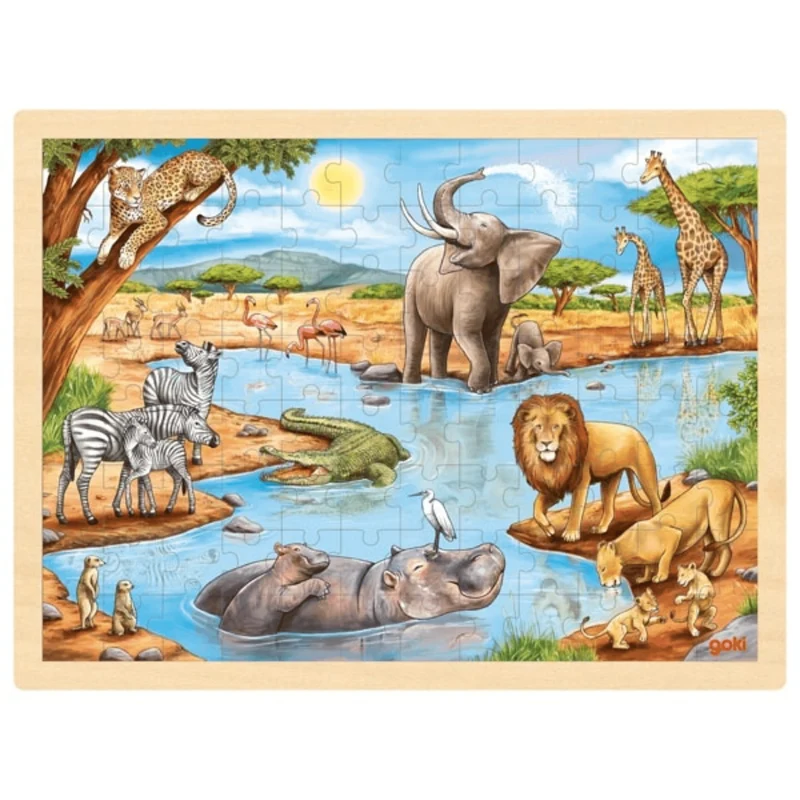 GoKi 57347 Einlegepuzzle Afrikanische Savanne, 40x30