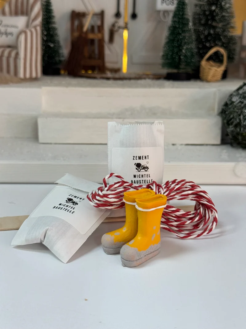 Wichtel Baustellen-Set - Zementsäcke, Gummistiefel & Absperrband