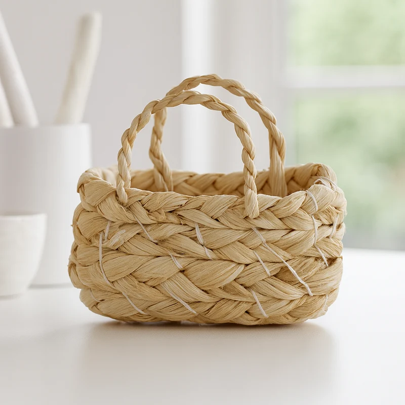 Miniatur Korb oval – Wichtel Zubehör 5,5x4cm