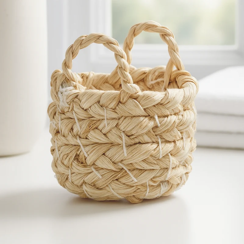 Miniatur Korb rund – Wichtel Zubehör 3,5x4cm