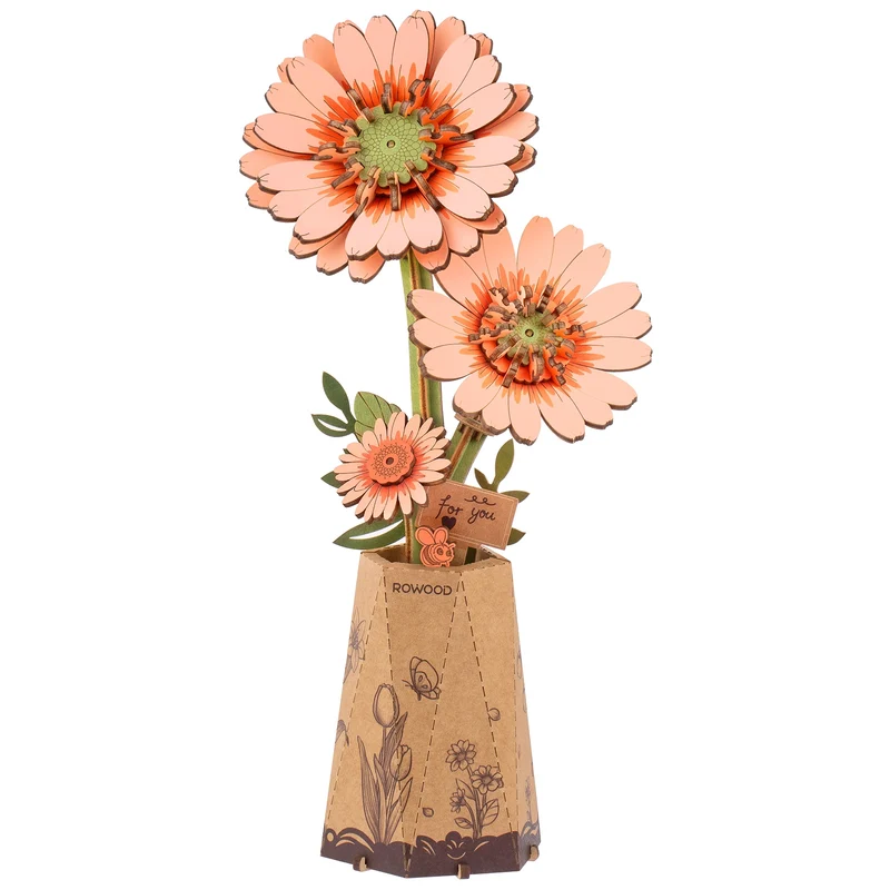 Robotime Light Orange Gerbera / Hellorangefarbene Gerbera TW111