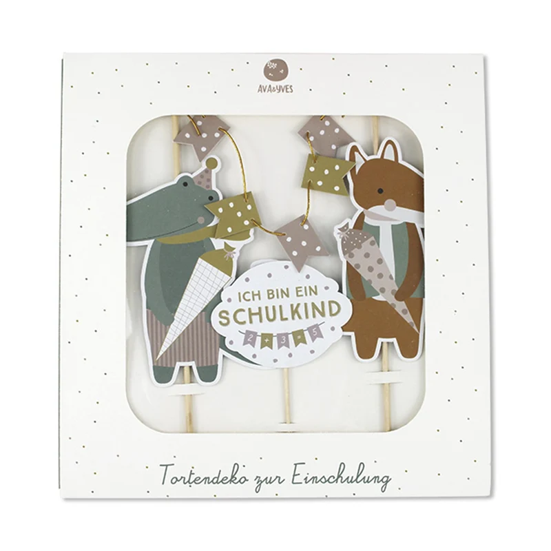 Cake Topper Schulkind Pastell