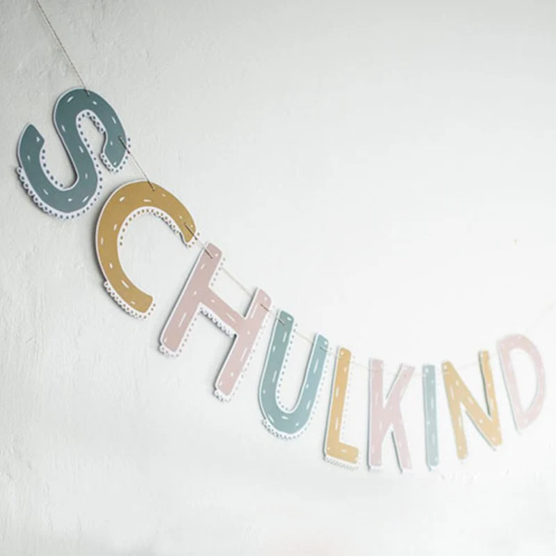 Girlande Schulkind Pastell